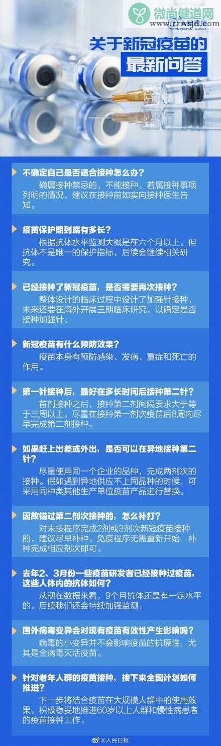 新冠疫苗接种10个最新问答 关于新冠疫苗的问题汇总