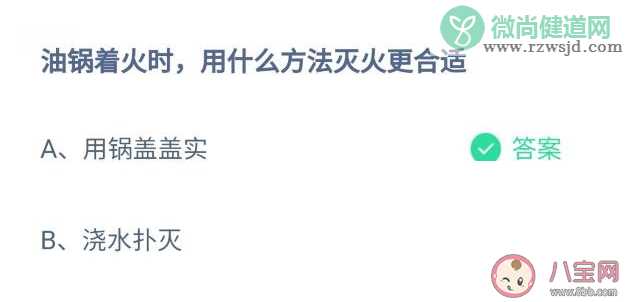 蚂蚁庄园油锅着火时用什么方法灭火好 11月9日问题答