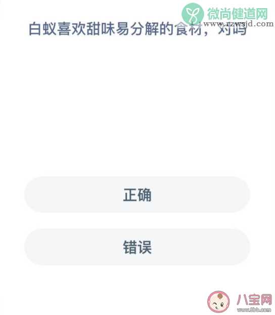 蚂蚁新村白蚁喜欢甜味易分解的食材对不对 12月30日正确答案