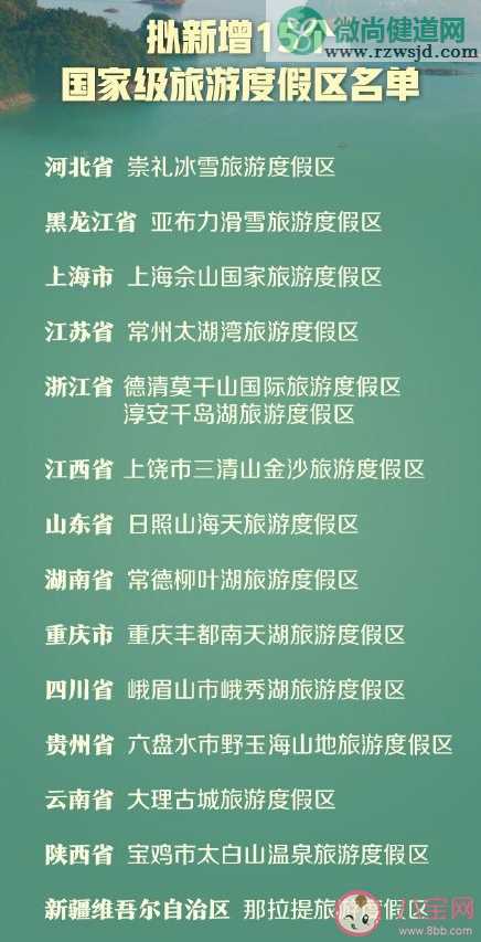 拟增15个国家级旅游度假区名单 申报国家级旅游度假区需要什么条件