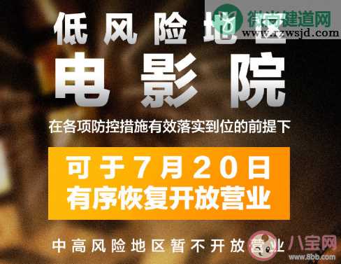 7月20低风险地区电影院开业