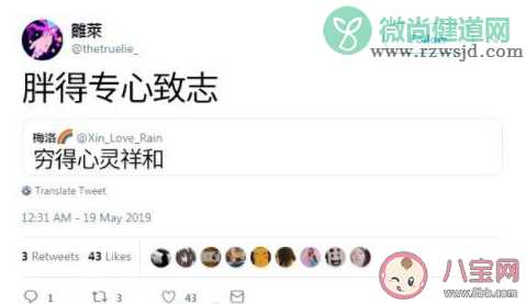 胖得专心致志下一句是什么 胖得专心致志什么意思