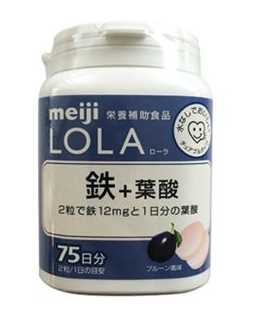 meiji明治lola铁+叶酸咀嚼片功效与作用