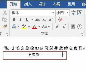 Word文档中删除由分页符导致空白页的方法