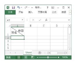Excel2013中制作单线斜表头的方法
